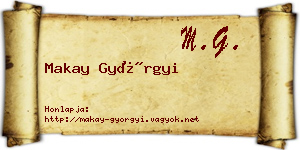 Makay Györgyi névjegykártya