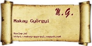 Makay Györgyi névjegykártya